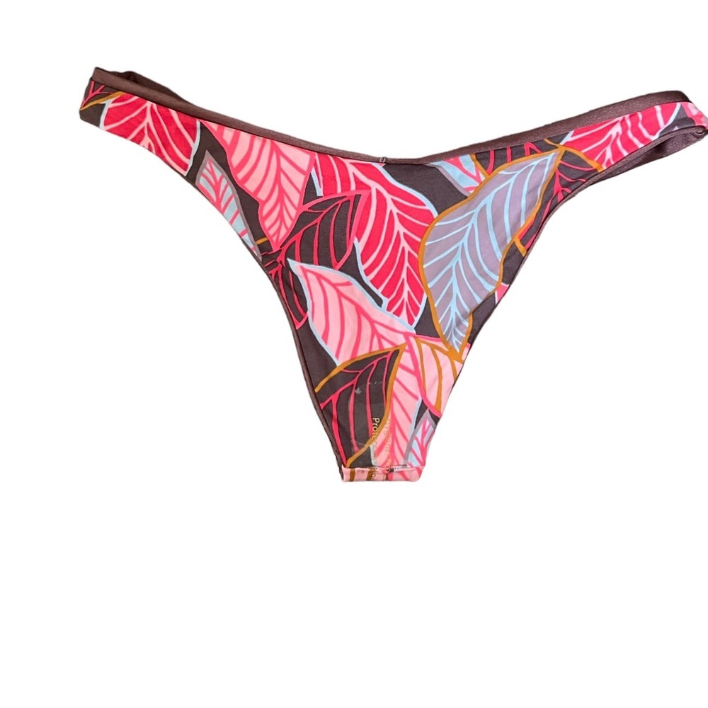 Maaji Reversible Shimmering Cognac/Floral Sublime Bikini Bottom Size Large NWT - Picture 7 of 14
